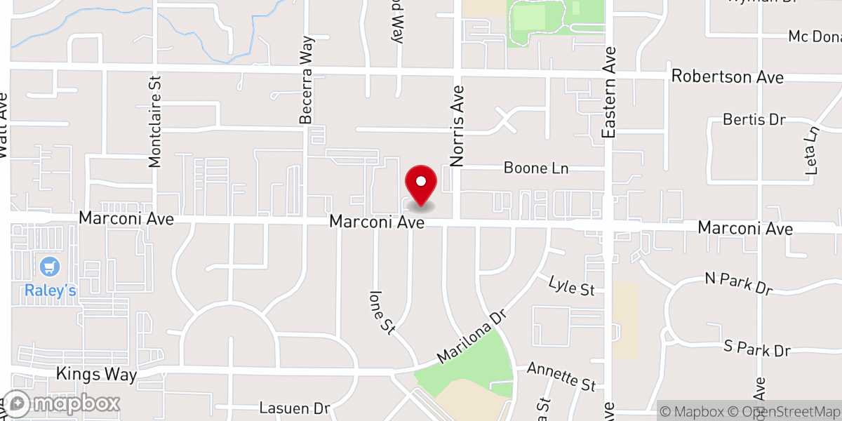 Map showing location of Town and Country Lutheran Church