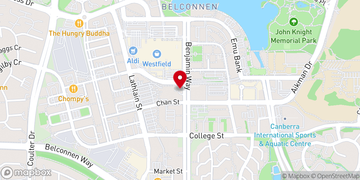 Map showing location of Momentum Canberra Church