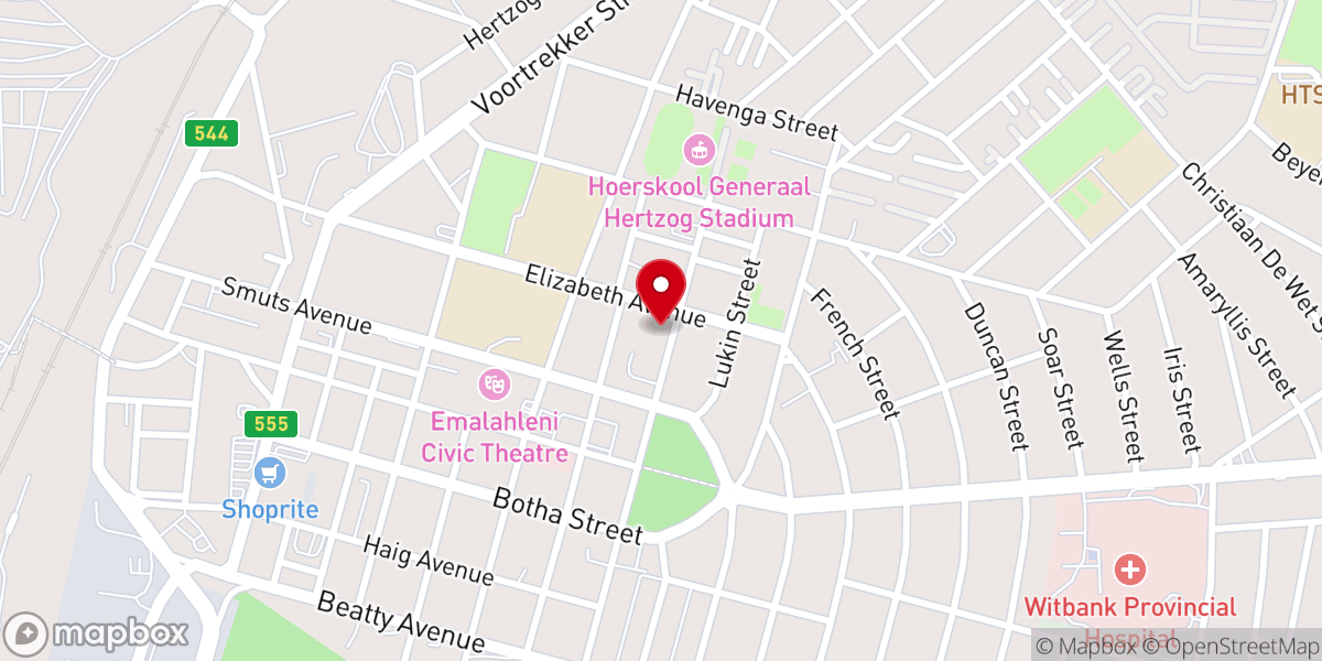 Map showing location of Bishop's House