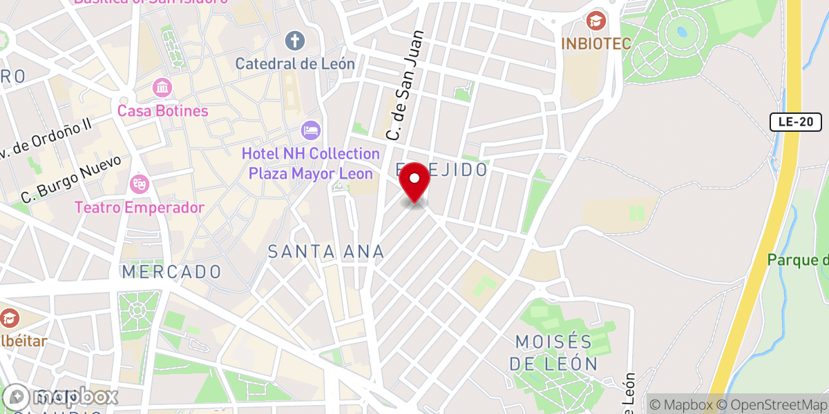 Map showing location of Iglesia Ruah (Aliento de Vida)