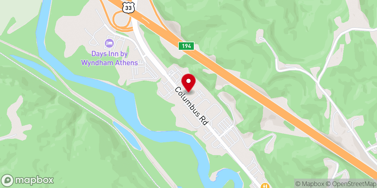 Map showing location of Athens Community Church
