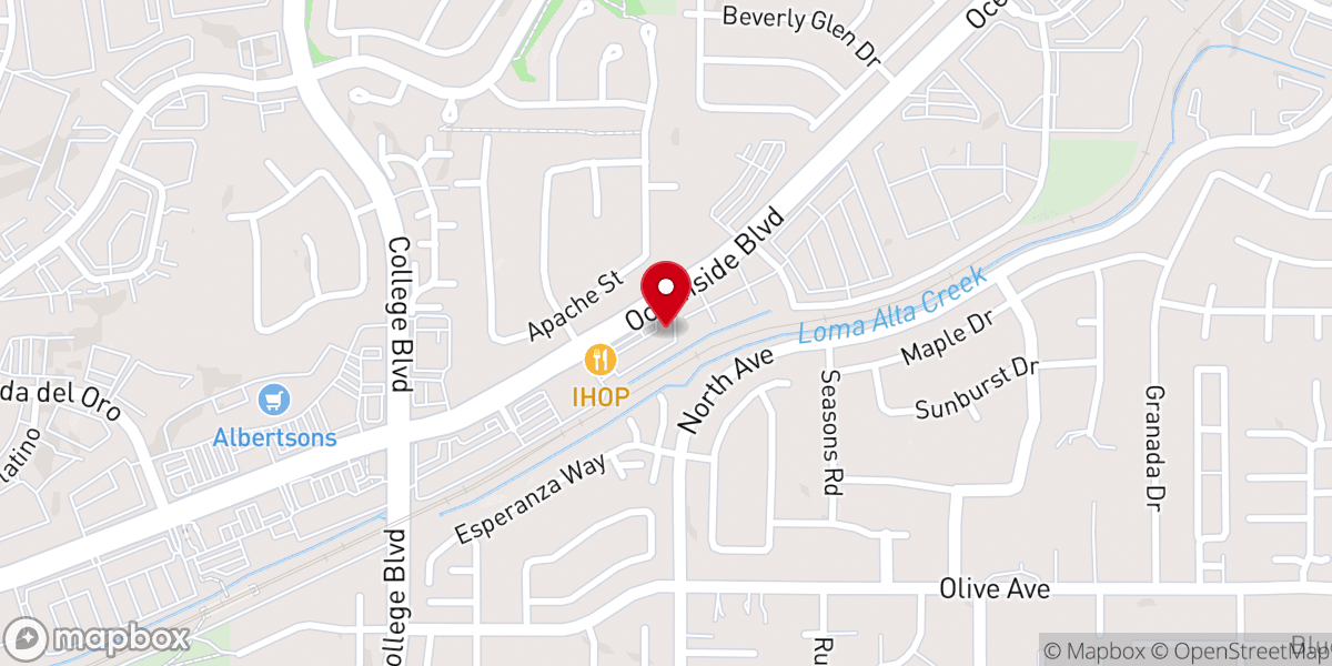 Map showing location of Hope Chapel Oceanside