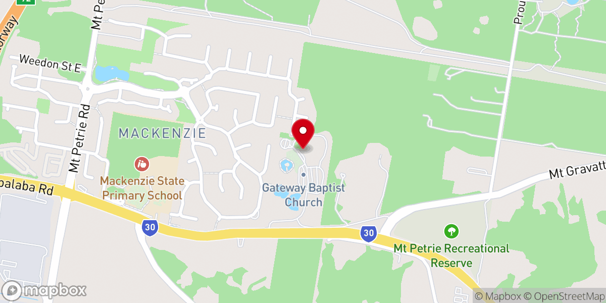 Map showing location of Gateway Baptist Church – Mackenzie