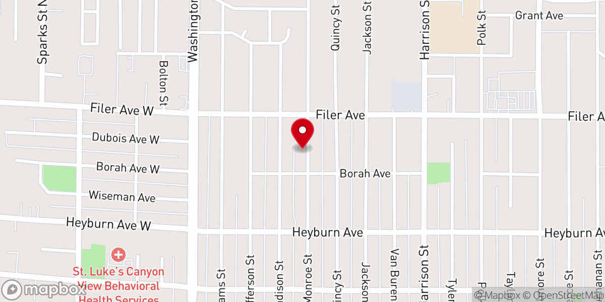 Map showing location of Twin Falls Bible Missionary Church