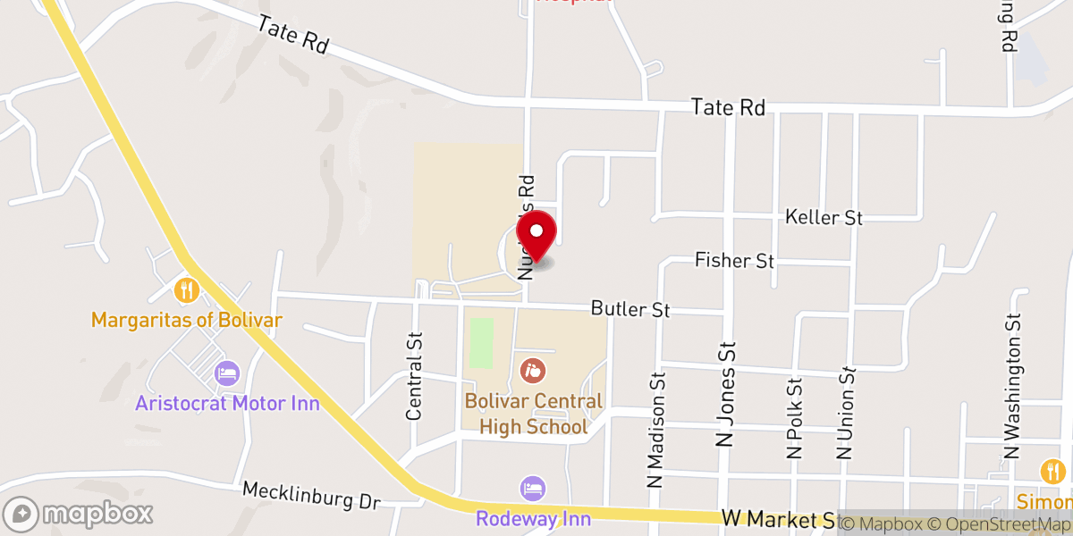 Map showing location of Cumberland Presbyterian Church