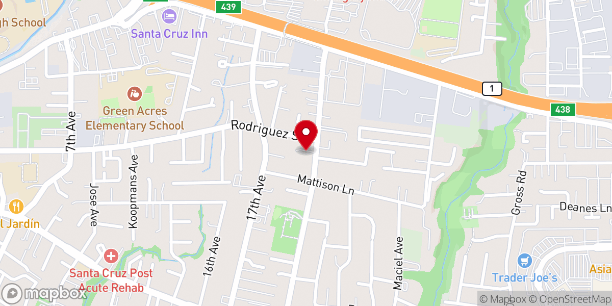 Map showing location of Liberty Baptist Church of Santa Cruz