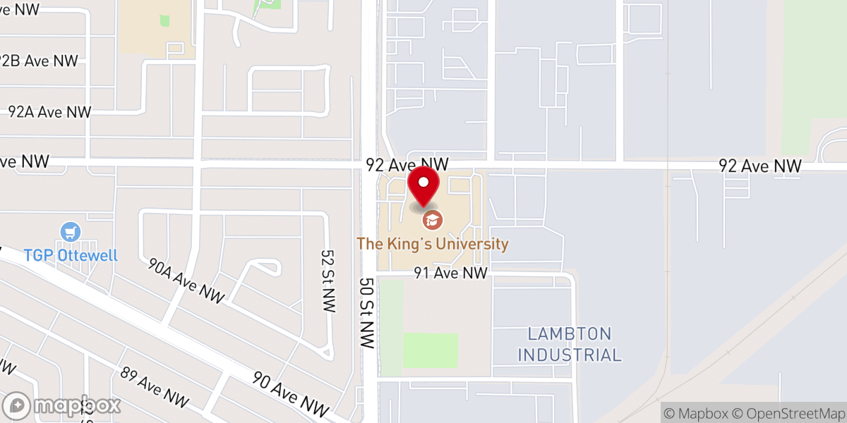 Map showing location of Fellowship Church of Edmonton
