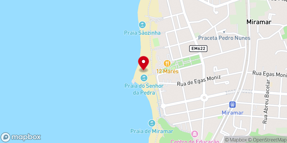 Map showing location of Praia do Senhor da Pedra