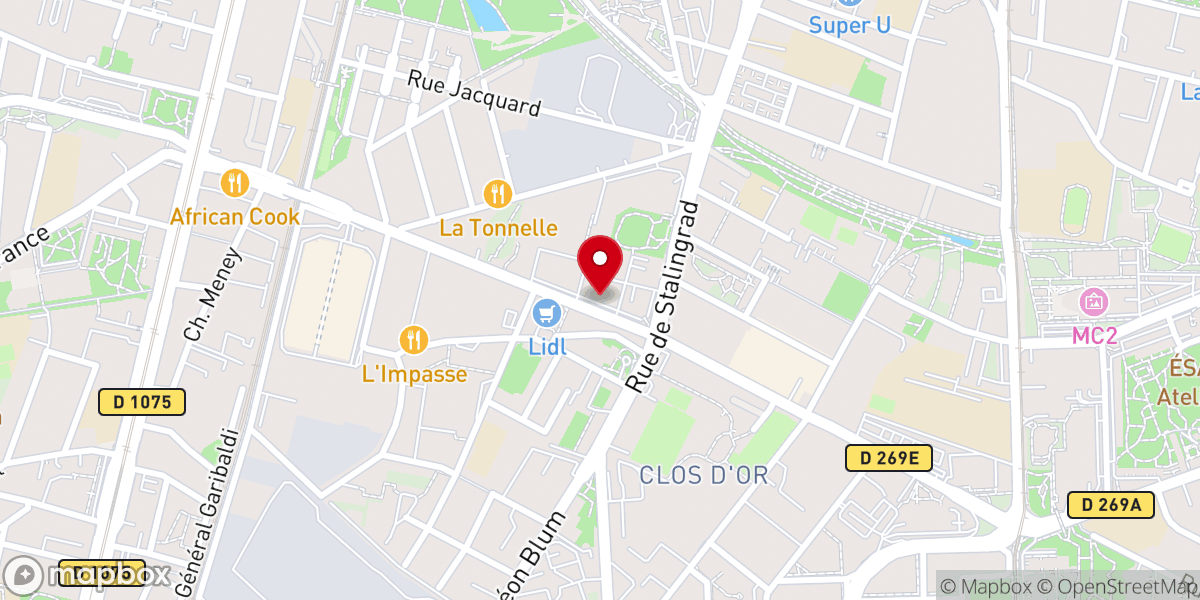 Map showing location of Église Centre Évangélique Semeur en Christ