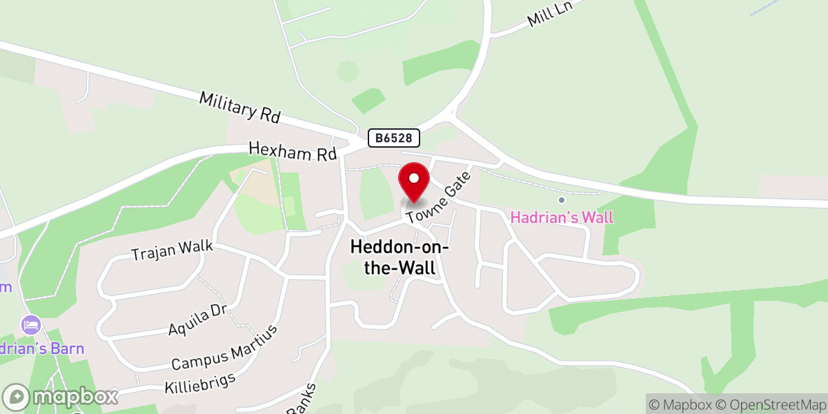 Map showing location of Heddon Methodist Church