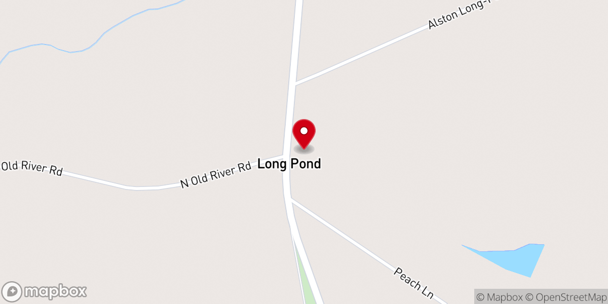 Map showing location of Long Pond United Methodist Church