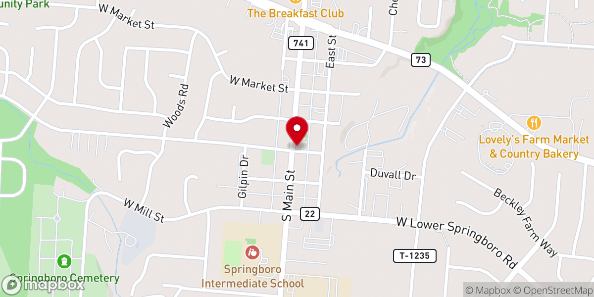 Map showing location of Church