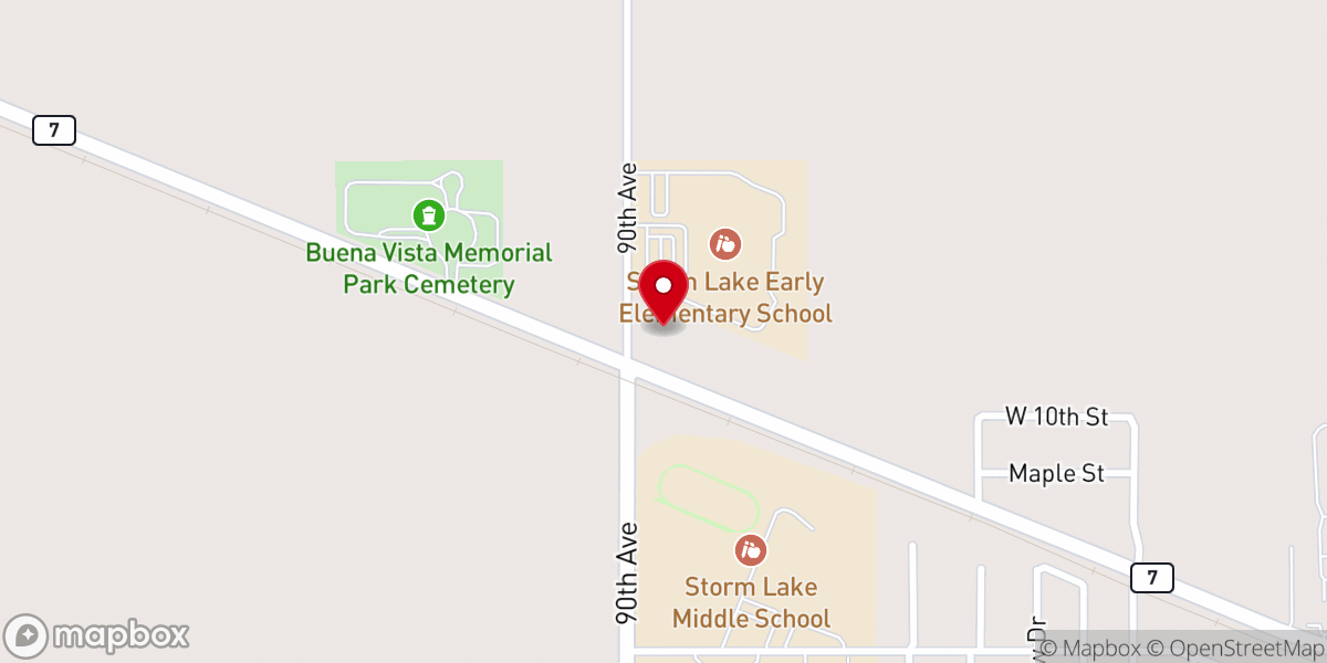 Map showing location of Hope Evangelical Free Church
