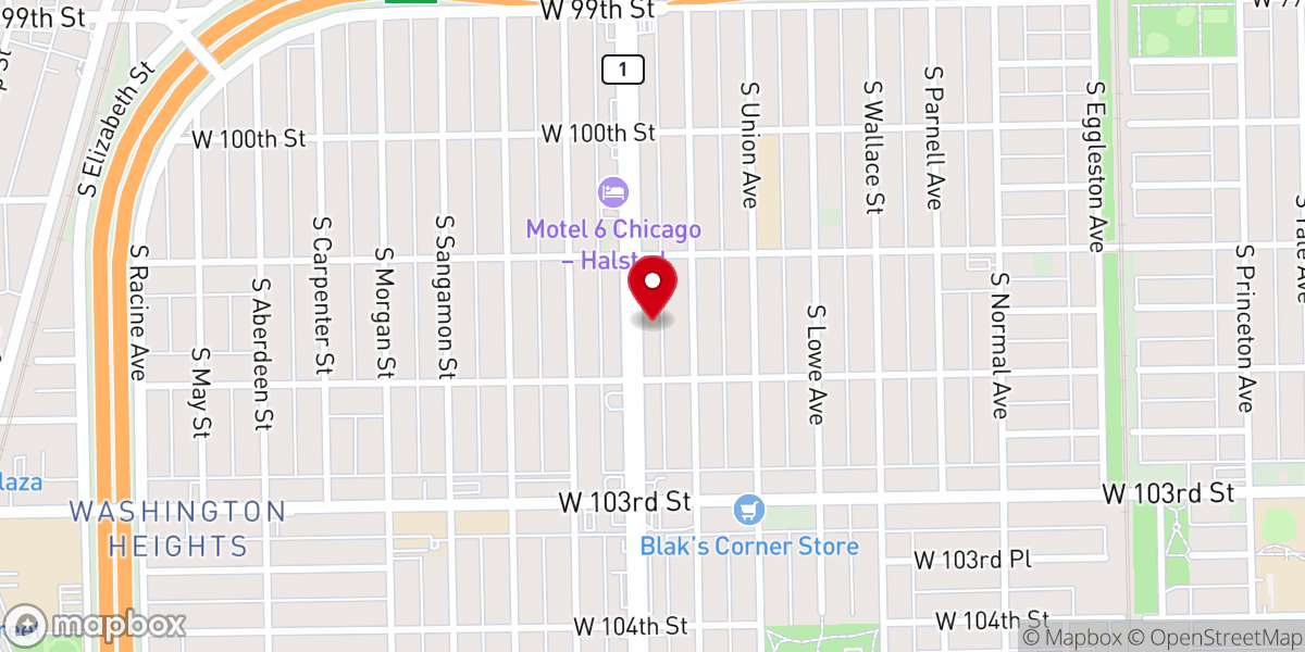 Map showing location of Gatling's Chapel Inc