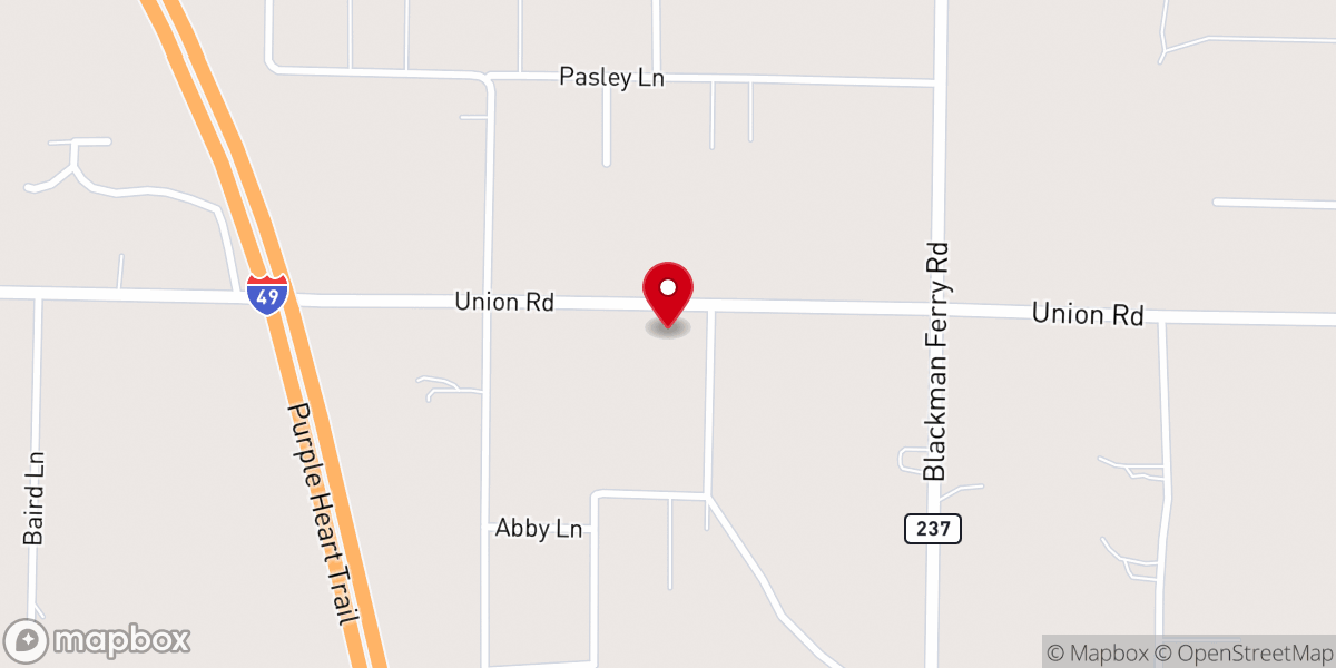 Map showing location of Cornerstone Baptist Church