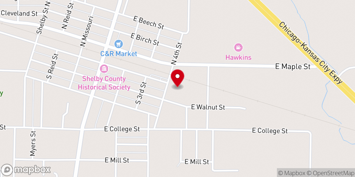 Map showing location of Father Buhman Center