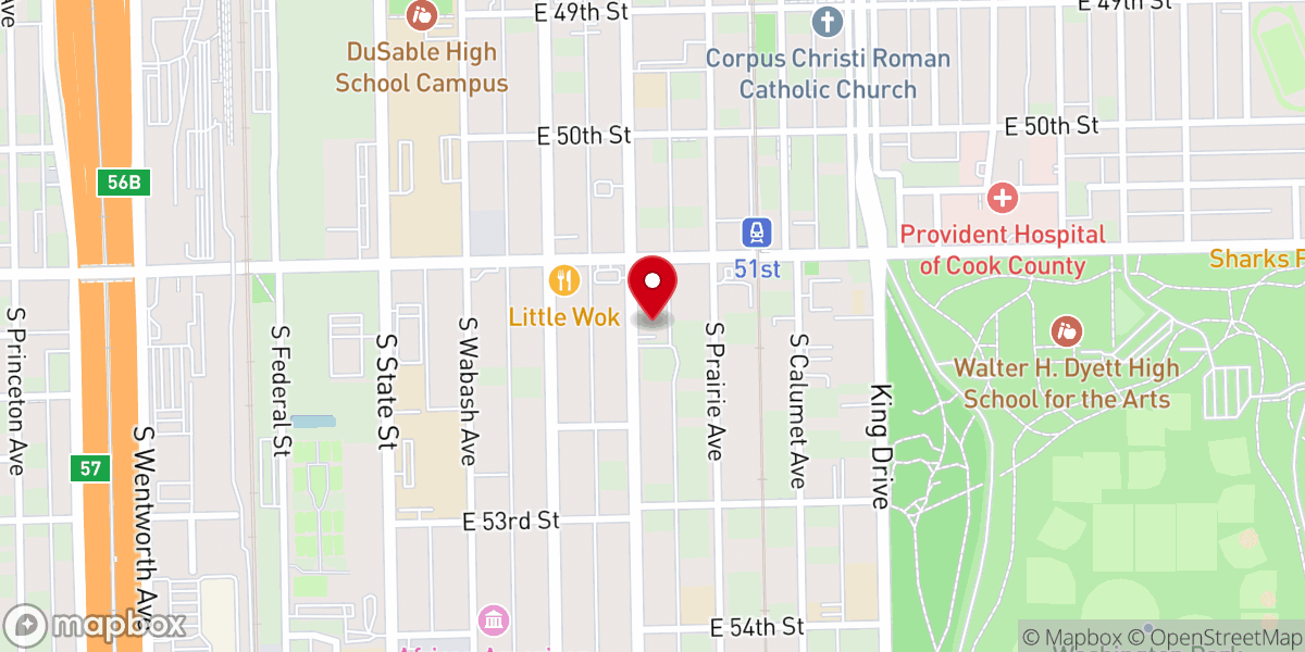 Map showing location of First Unity Missionary Baptist Church