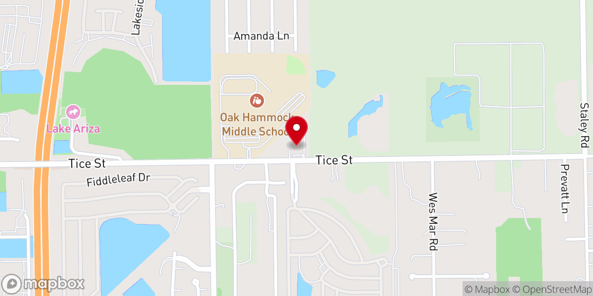 Map showing location of Tice Congregation