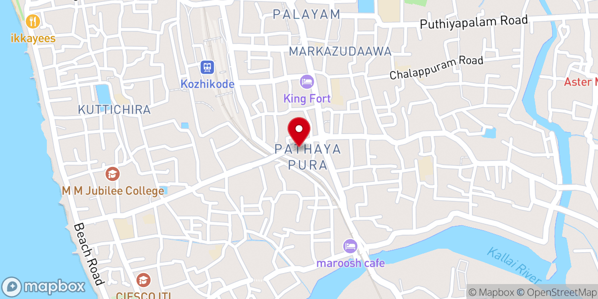 Map showing location of St. Patrick's Roman Catholic Church Kozhikode