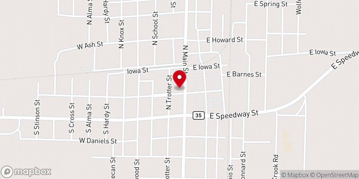 Map showing location of Dermott United Methodist Church