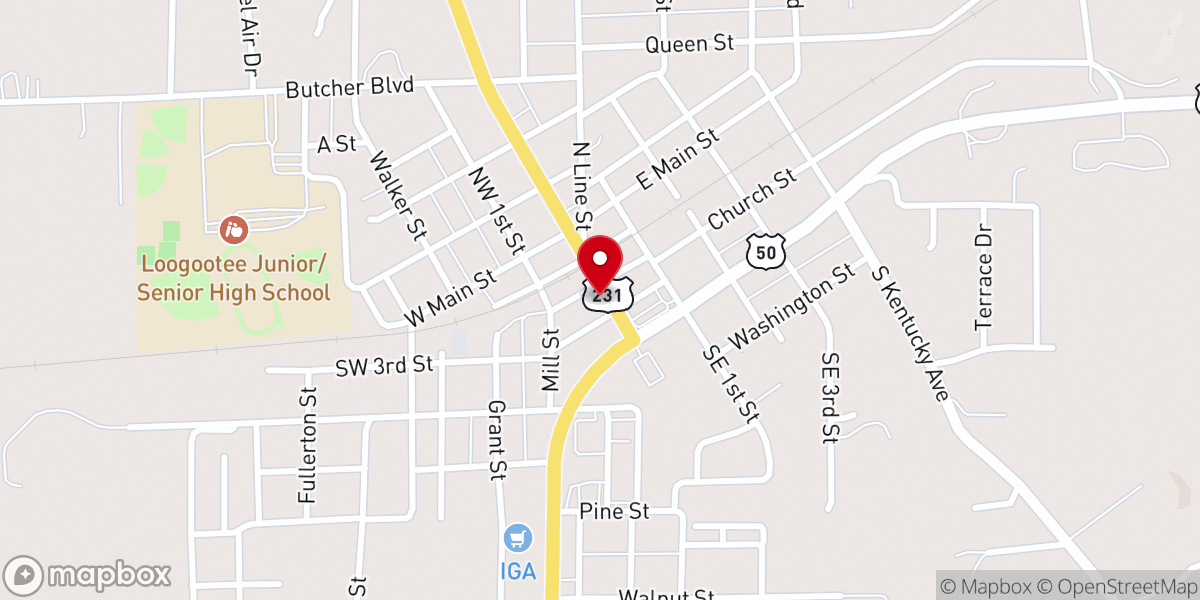 Map showing location of American Legion Post 120