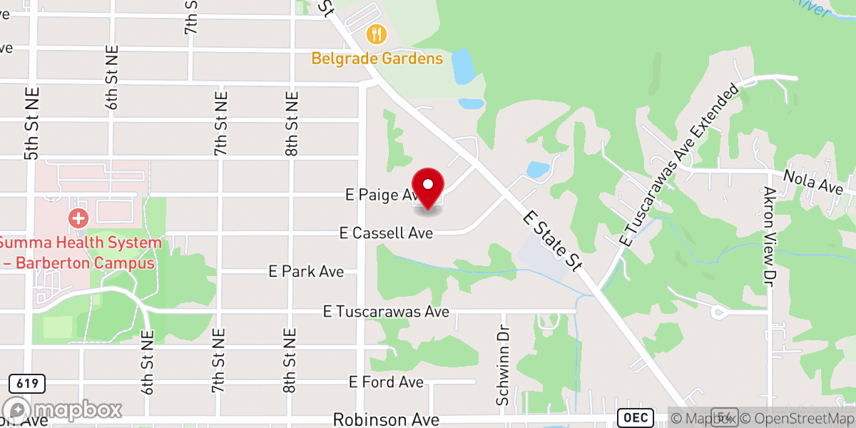 Map showing location of Charity Christian Church