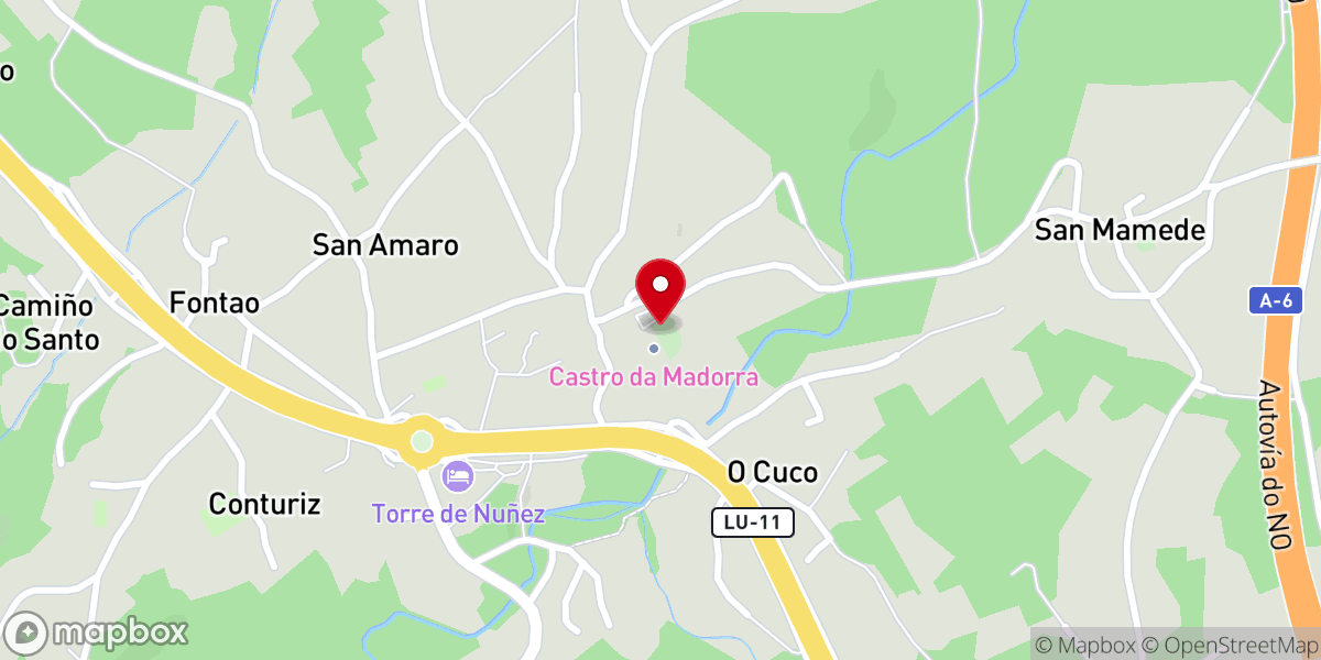 Map showing location of Iglesia de Santo André de Castro