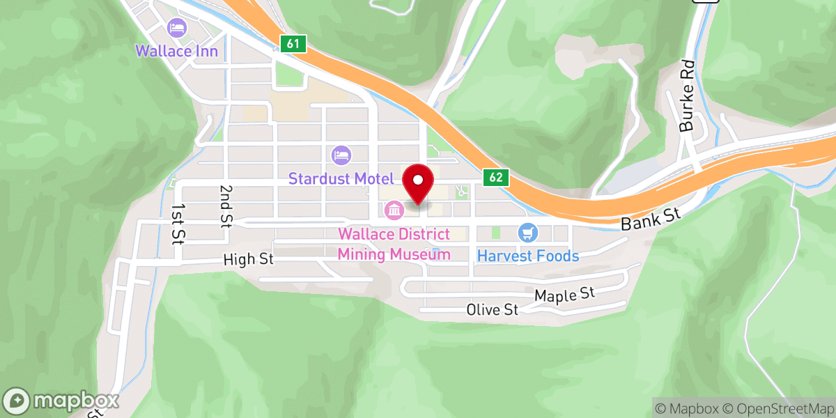 Map showing location of Wallace, Idaho