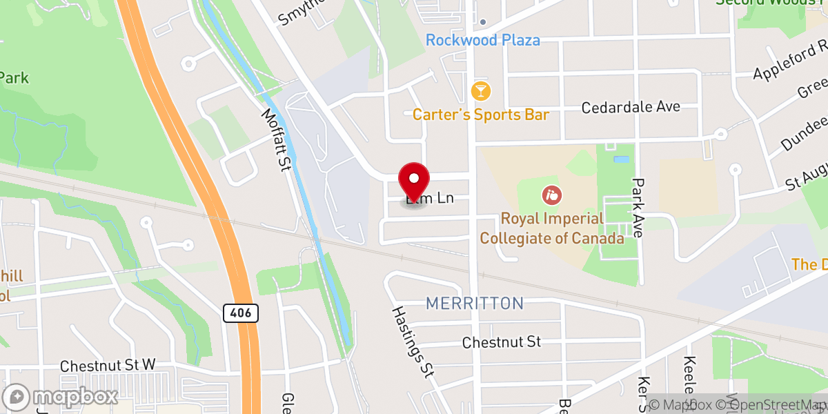 Map showing location of Elm Street United Church