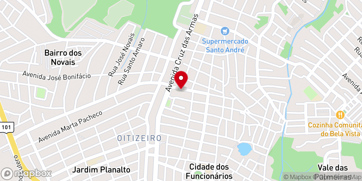 Map showing location of Primeira Igreja Batista Restaurar