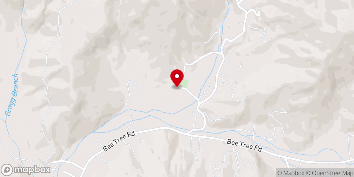 Map showing location of Bee Tree Missionary Baptist Church Fellowship Hall