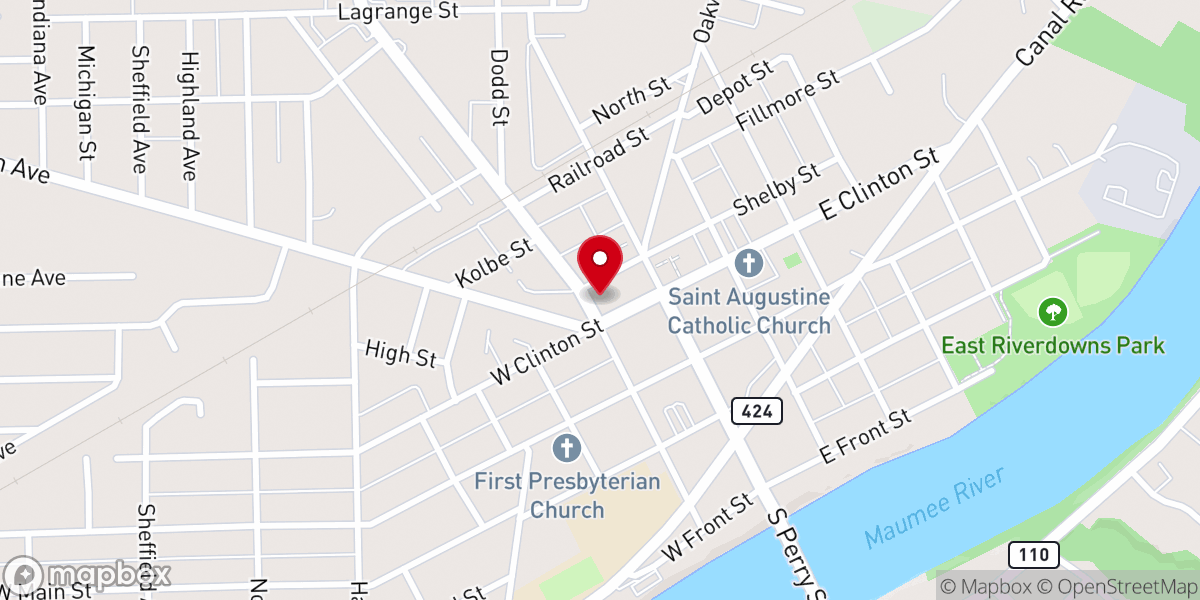 Map showing location of Emanuel Lutheran Church