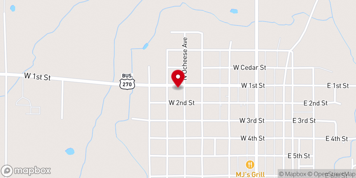 Map showing location of St Paul Baptist Church