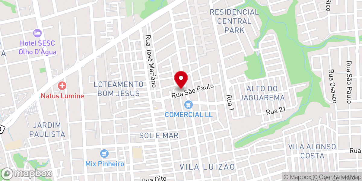 Map showing location of Paróquia Nossa Senhora de Fátima - Vila Luizão