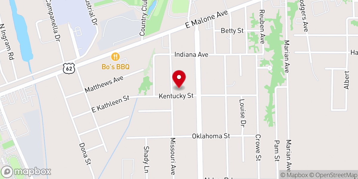 Map showing location of Gospel Assembly Church