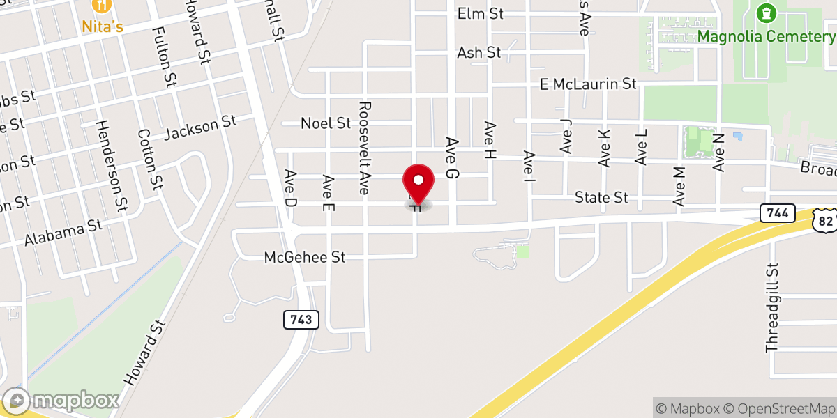 Map showing location of East Percy St Christian Church