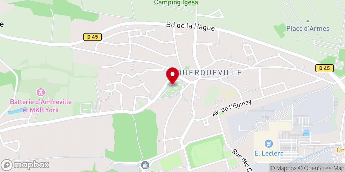Map showing location of Église Notre-Dame de Querqueville