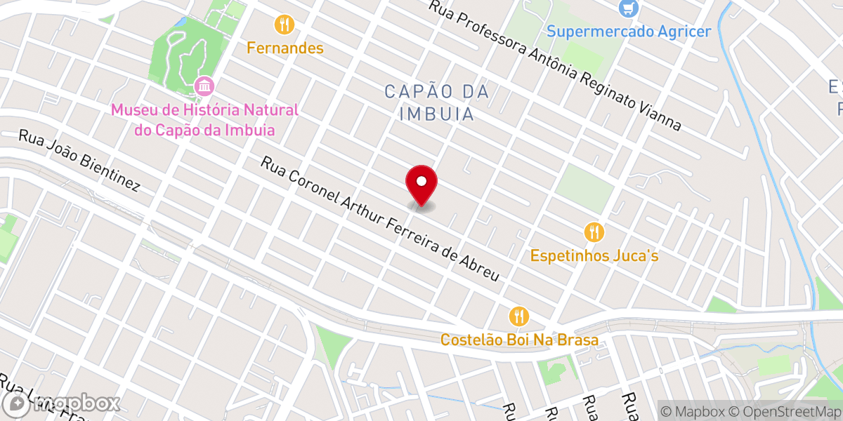 Map showing location of Igreja Batista Betel