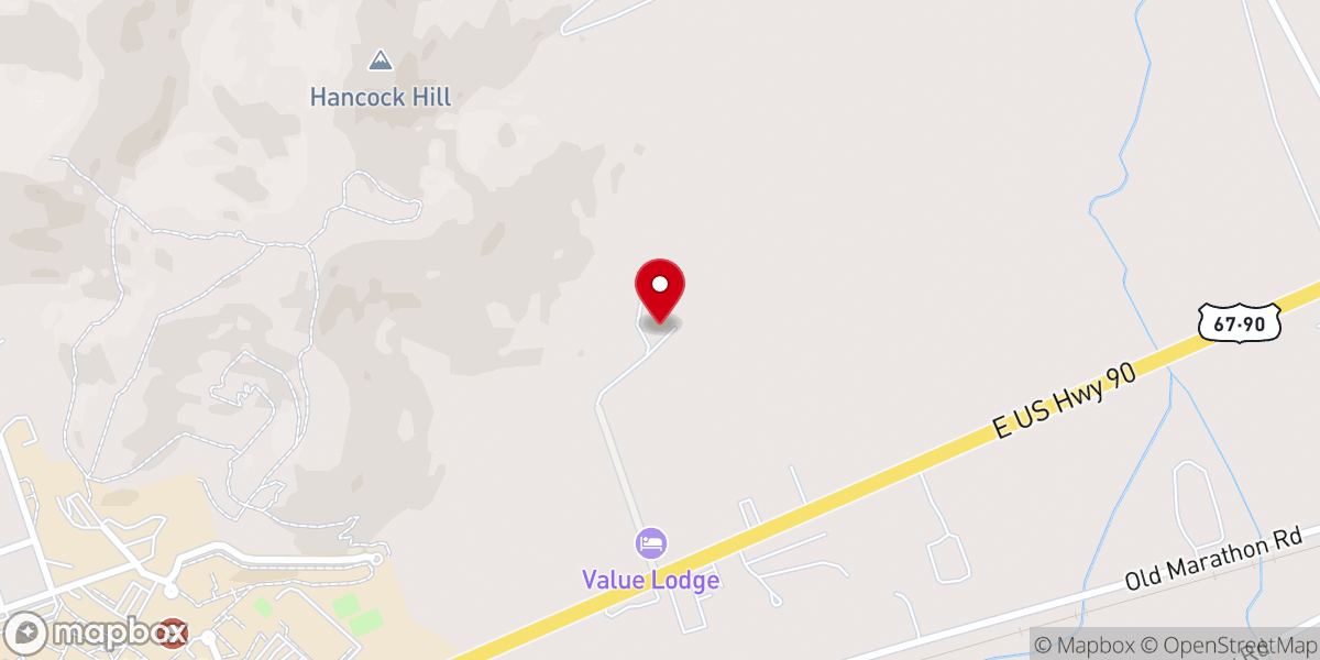 Map showing location of Hillside Baptist Church