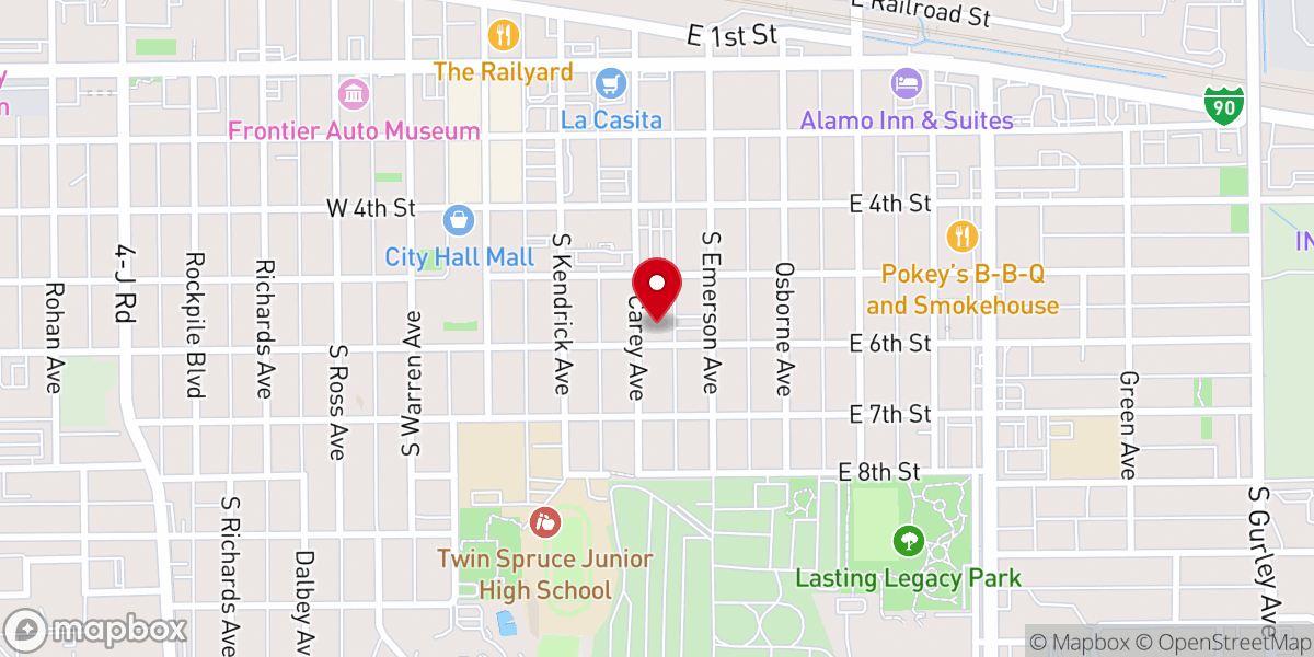 Map showing location of First Presbyterian Church
