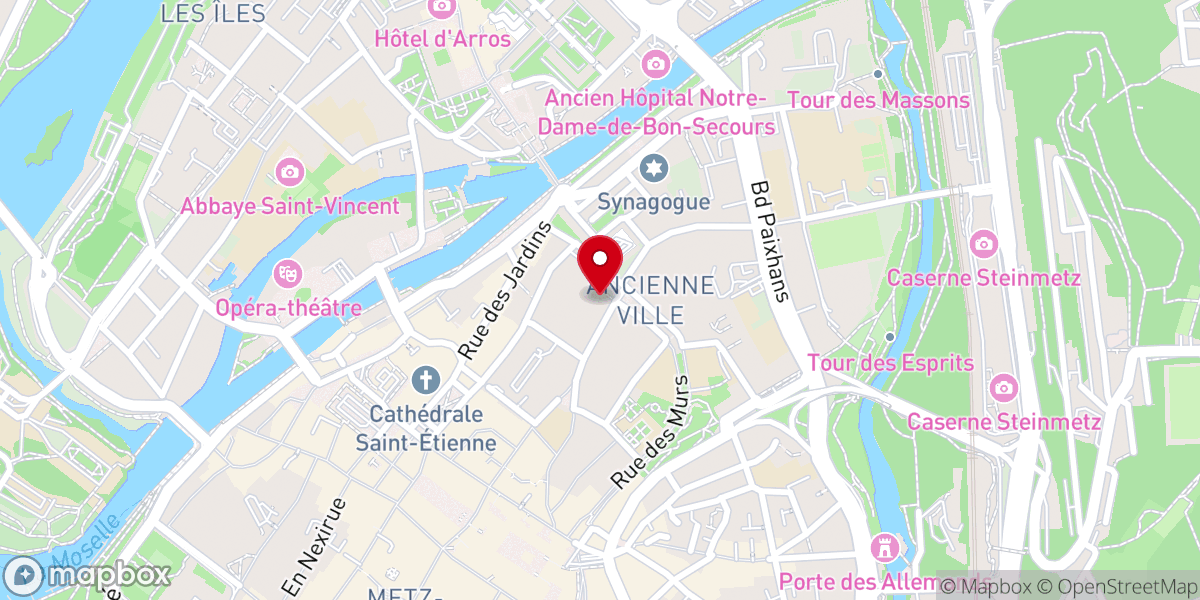 Map showing location of Les Trinitaires