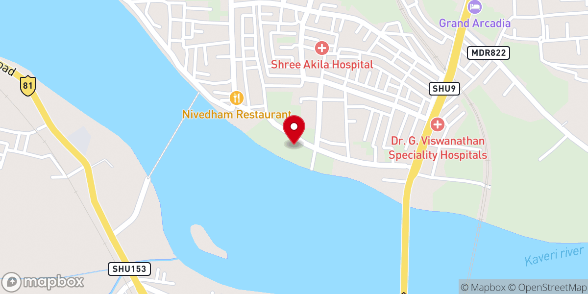 Map showing location of St. Anthony's Shrine (Amalashram)