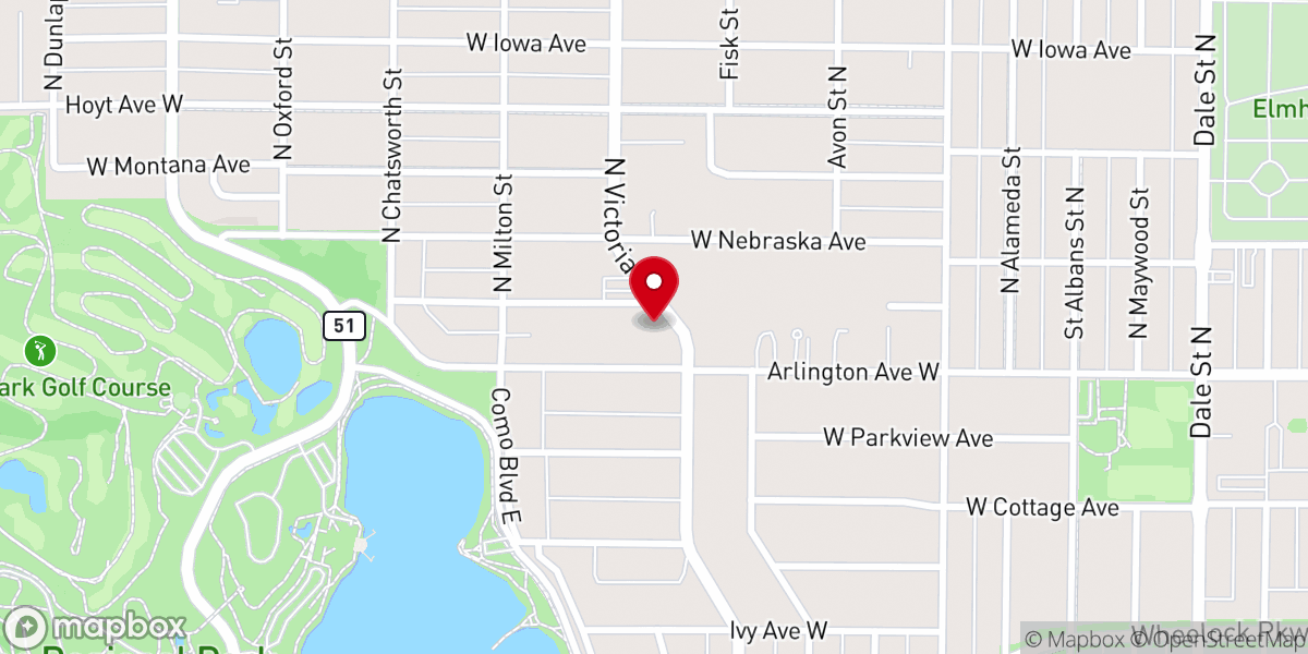 Map showing location of First Christian Church of St. Paul (Disciples of Christ)
