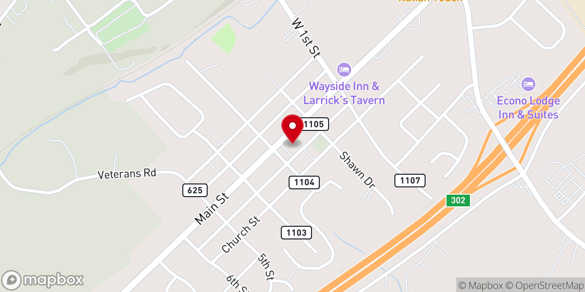 Map showing location of Grace United Methodist Church