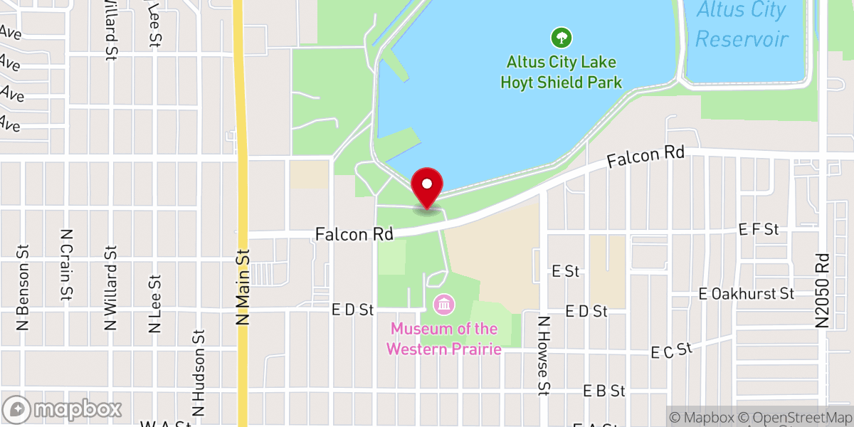 Map showing location of Altus Community Center