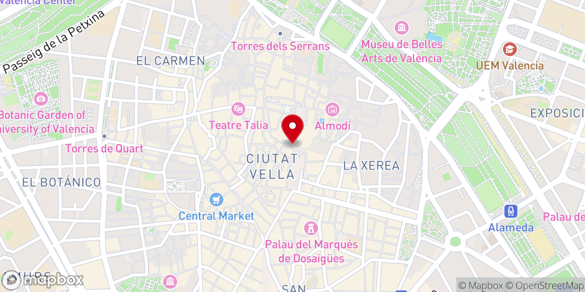 Map showing location of El Miguelete