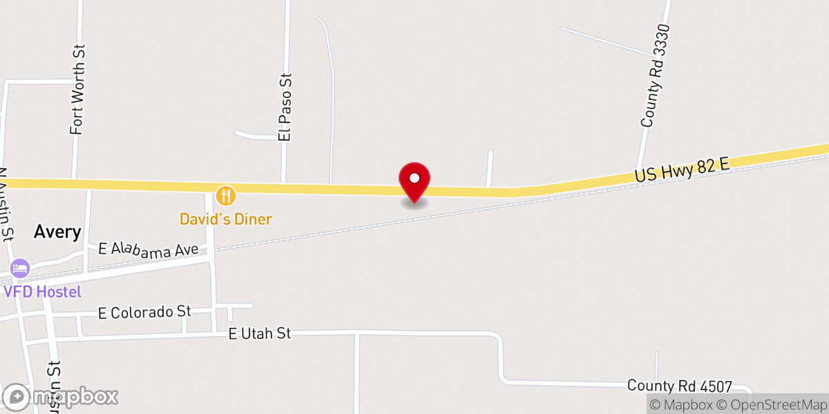Map showing location of Avery Church of Christ