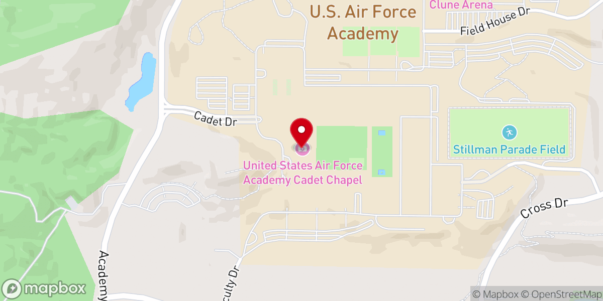 Map showing location of United States Air Force Academy Cadet Chapel