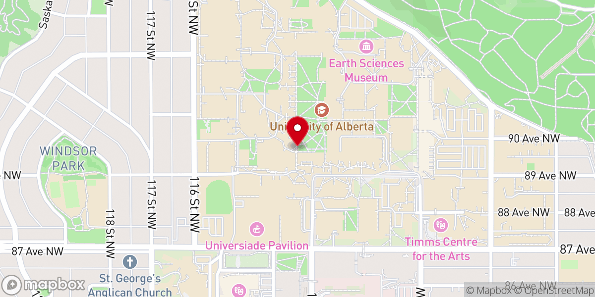 Map showing location of Alumni Walk