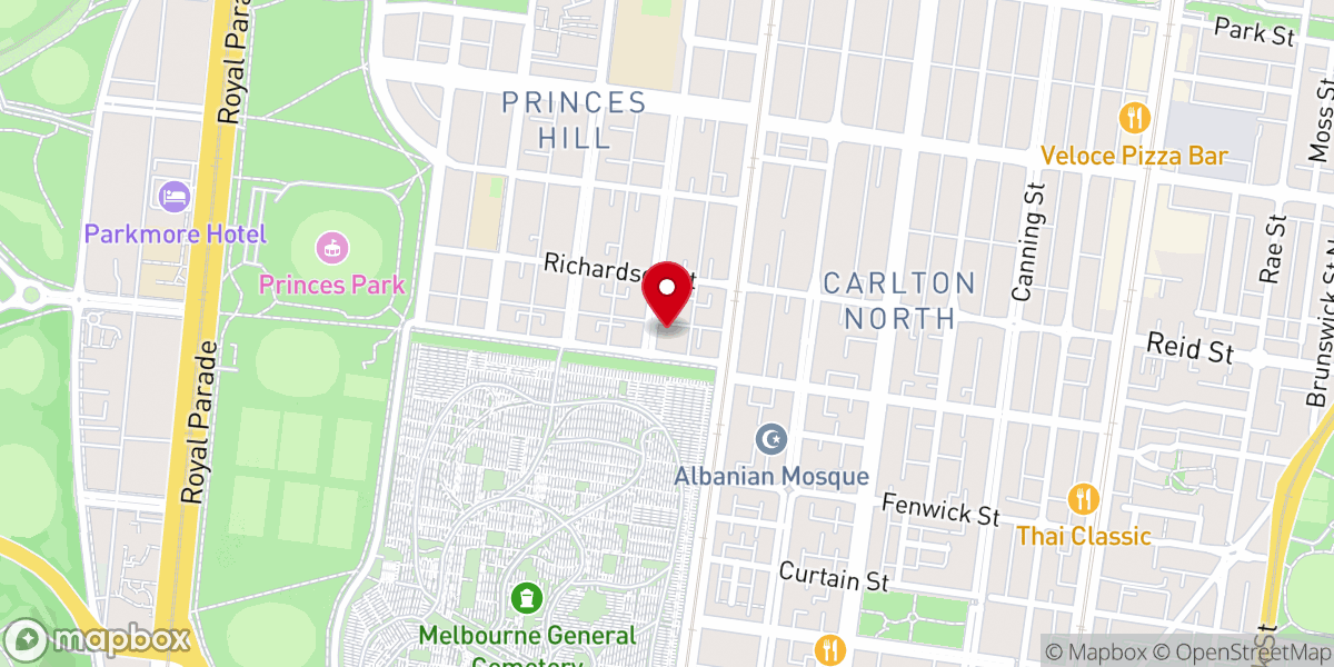 Map showing location of St. Michael's Anglican Church North Carlton